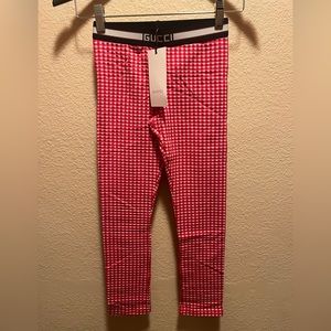 New Gucci Plaid Leggings Size L Kids Waist 24” - 26”